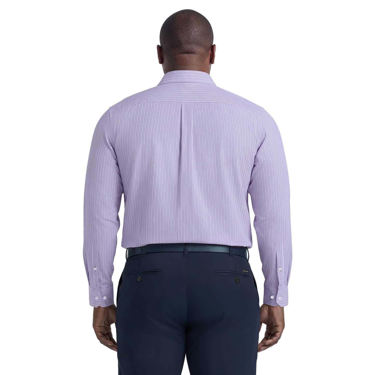 Izod BIG & TALL ROYAL TEXTURE L/S BUTTON-DOWN DRESS SHIRT - GRAPE MIST