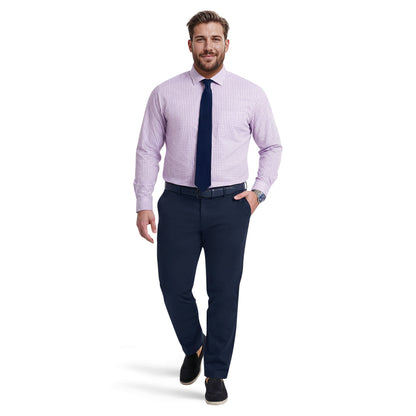 Izod BIG & TALL ROYAL TEXTURE L/S BUTTON-DOWN DRESS SHIRT - ENGLISH LAVENDE