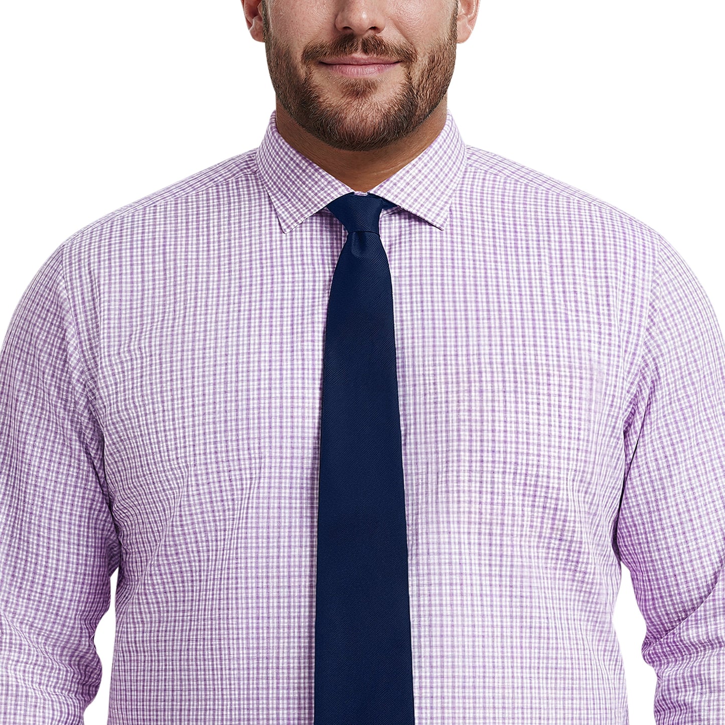 Izod BIG & TALL ROYAL TEXTURE L/S BUTTON-DOWN DRESS SHIRT - ENGLISH LAVENDE