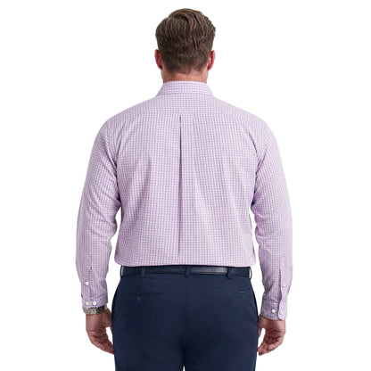 Izod BIG & TALL ROYAL TEXTURE L/S BUTTON-DOWN DRESS SHIRT - ENGLISH LAVENDE
