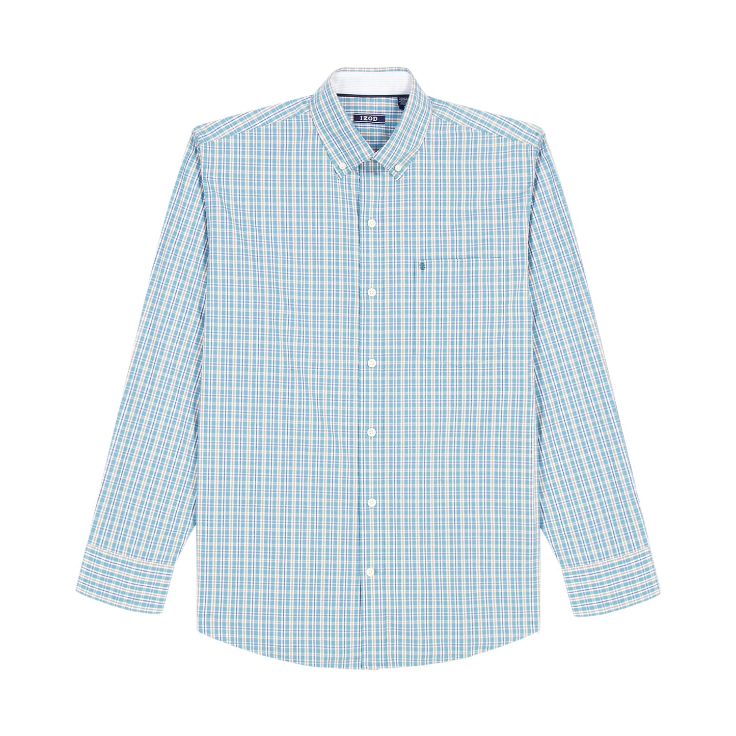 Izod Big & Tall Performance Comfort L/S Plaid Shirt - Larkspur