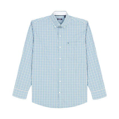 Izod Big & Tall Performance Comfort L/S Plaid Shirt - Larkspur