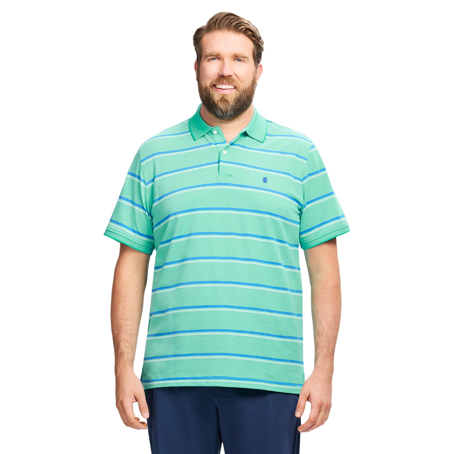 Izod BIG & TALL ADVANTAGE PERFORMANCE STRIPED POLO - BILLIARD
