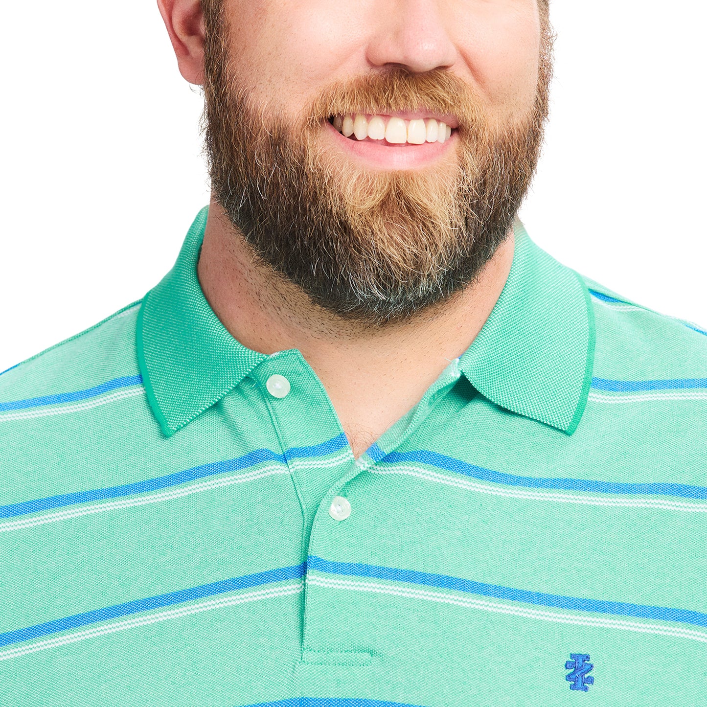Izod BIG & TALL ADVANTAGE PERFORMANCE STRIPED POLO - BILLIARD