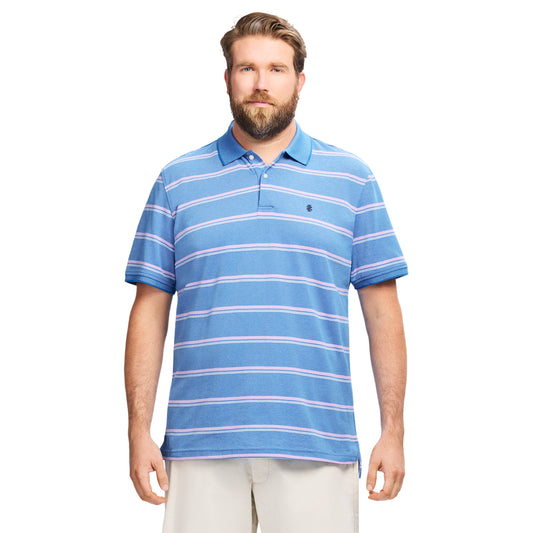 Izod BIG & TALL ADVANTAGE PERFORMANCE STRIPED POLO - LAPIS BLUE