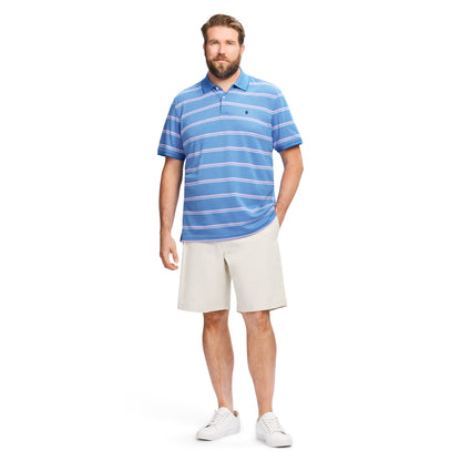 Izod BIG & TALL ADVANTAGE PERFORMANCE STRIPED POLO - LAPIS BLUE