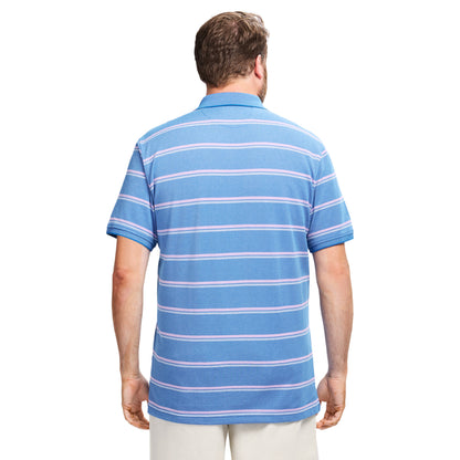Izod BIG & TALL ADVANTAGE PERFORMANCE STRIPED POLO - LAPIS BLUE