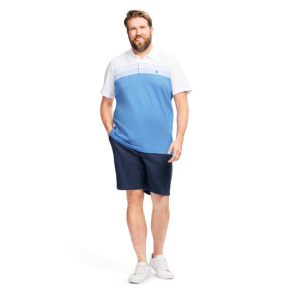 Izod BIG & TALL ADVANTAGE PERFORMANCE STRIPED POLO - BRIGHT WHITE