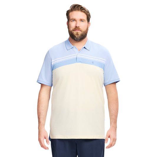 Izod BIG & TALL ADVANTAGE PERFORMANCE STRIPED POLO - CORNFLOWER BLUE