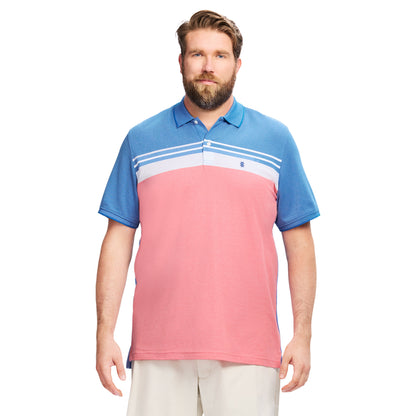 Izod BIG & TALL ADVANTAGE PERFORMANCE STRIPED POLO - LAPIS BLUE