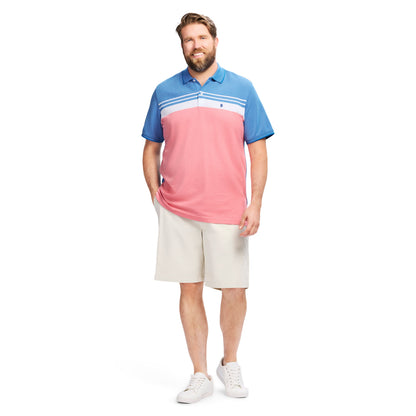 Izod BIG & TALL ADVANTAGE PERFORMANCE STRIPED POLO - LAPIS BLUE