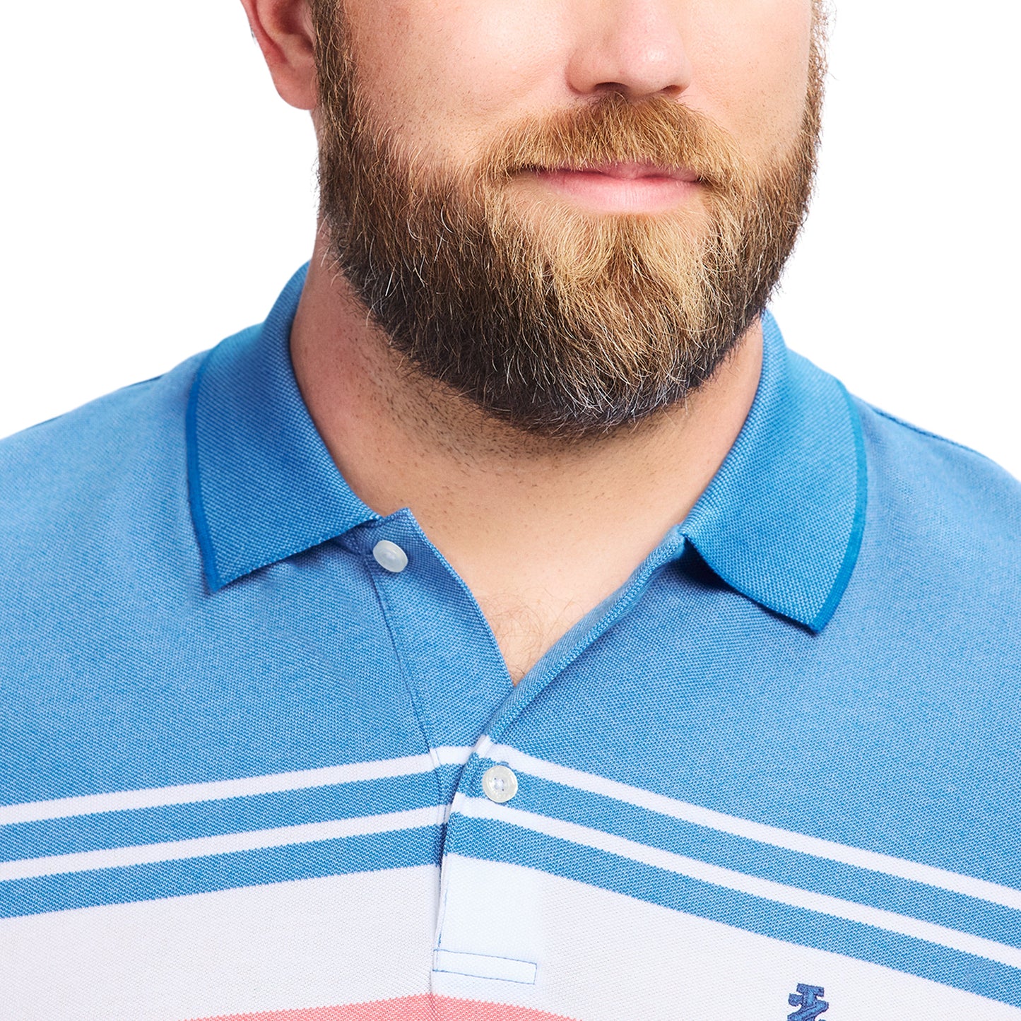 Izod BIG & TALL ADVANTAGE PERFORMANCE STRIPED POLO - LAPIS BLUE