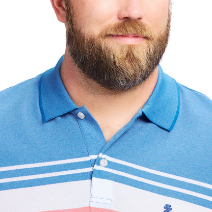 Izod BIG & TALL ADVANTAGE PERFORMANCE STRIPED POLO - LAPIS BLUE