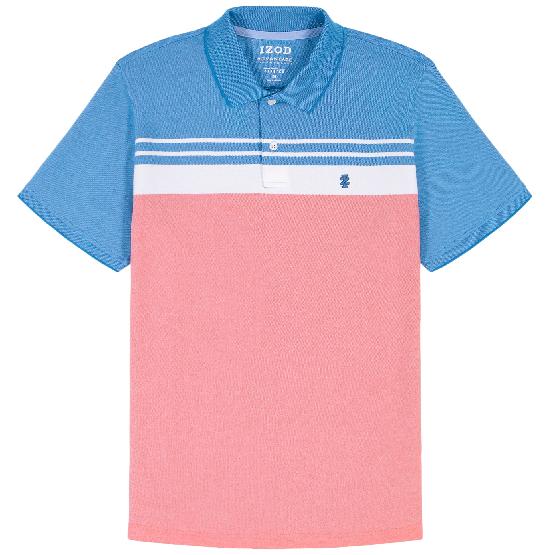Izod BIG & TALL ADVANTAGE PERFORMANCE STRIPED POLO - LAPIS BLUE
