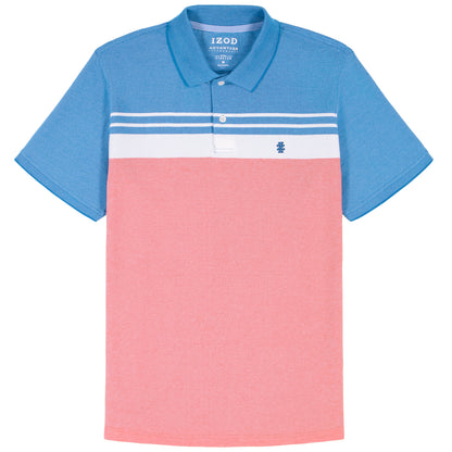 Izod BIG & TALL ADVANTAGE PERFORMANCE STRIPED POLO - LAPIS BLUE