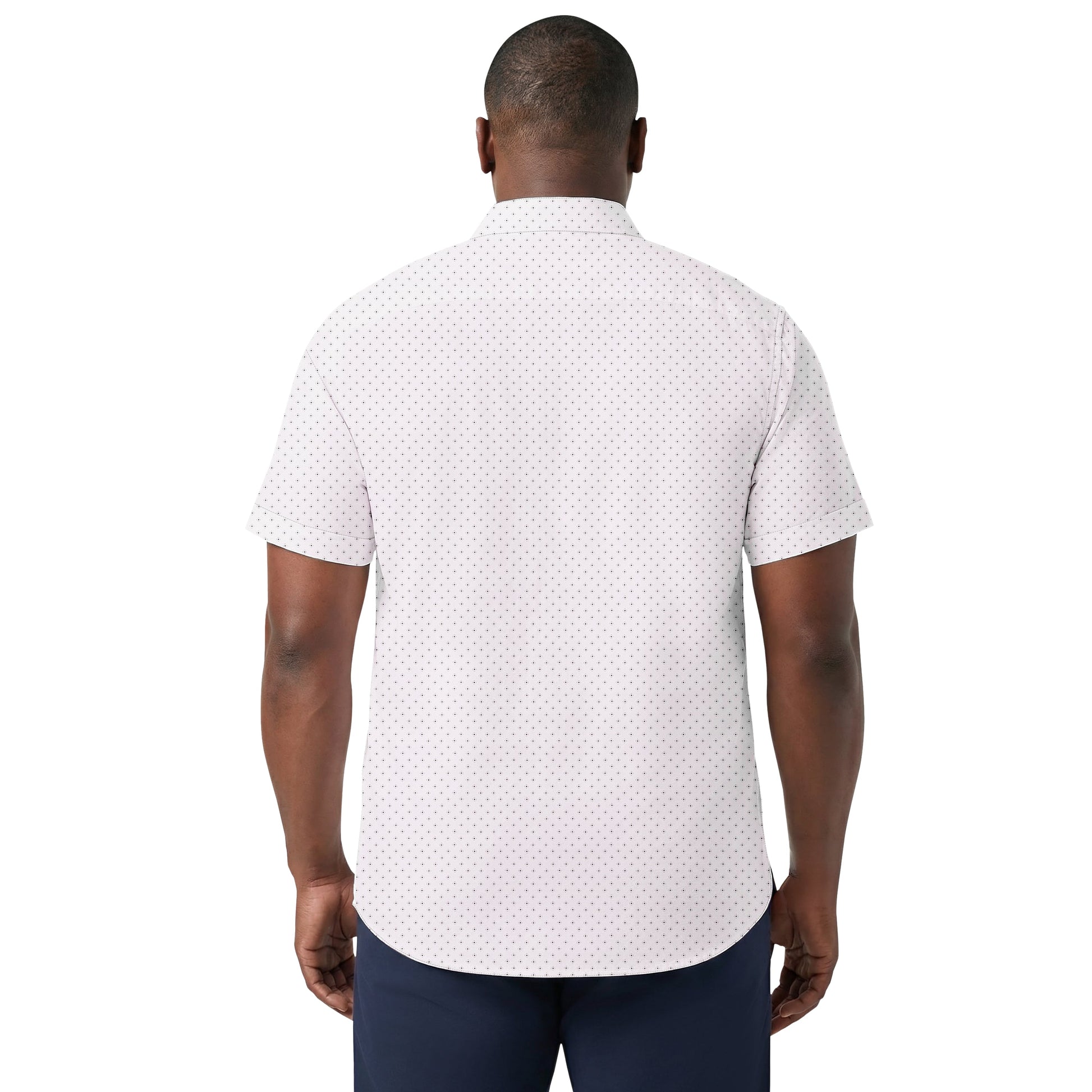 Izod BIG & TALL BREEZE S/S PRINTED BUTTON-DOWN SHIRT - BRIGHT WHITE