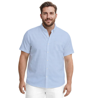 Izod BIG & TALL BREEZE S/S PRINTED BUTTON-DOWN SHIRT - CORNFLOWER BLUE