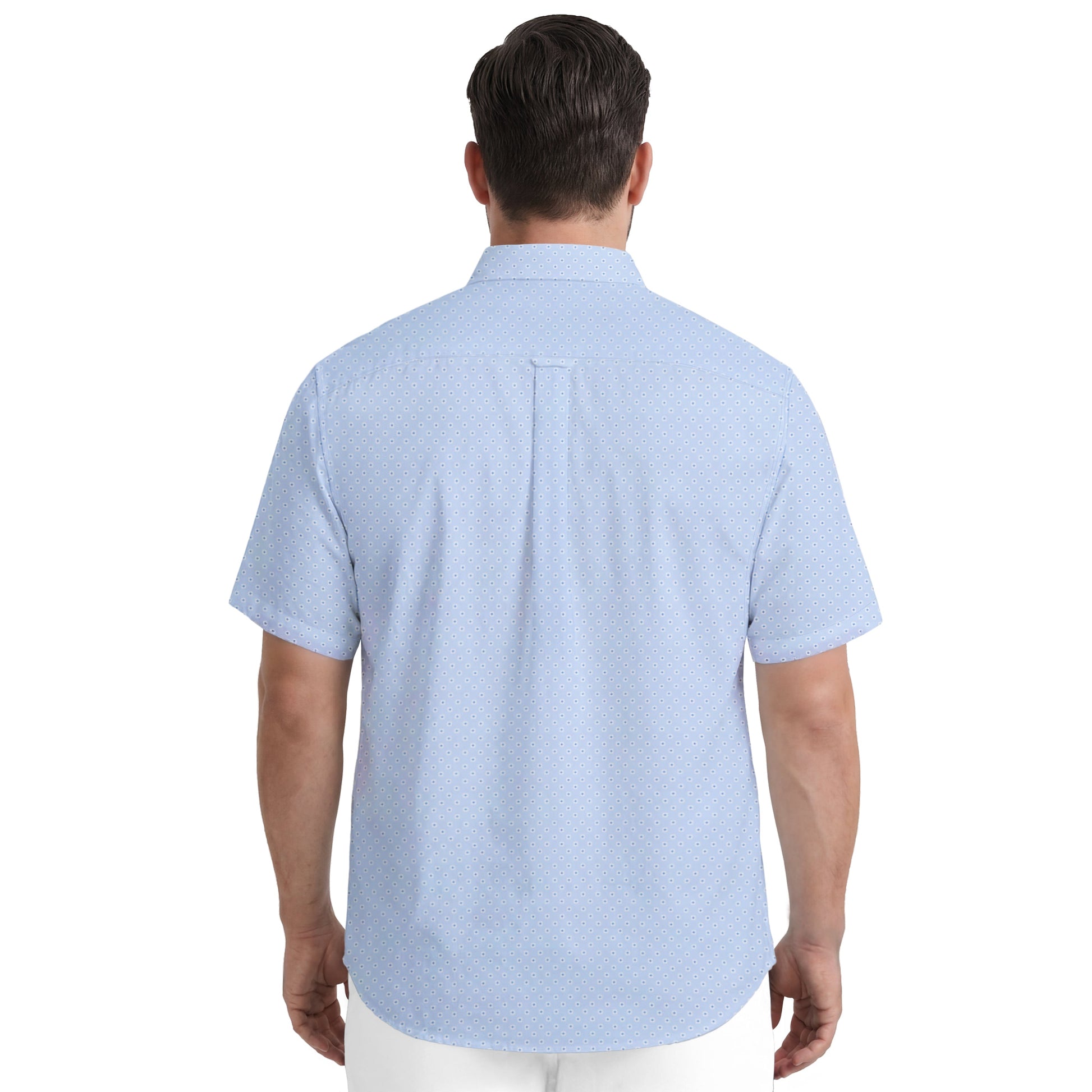 Izod BIG & TALL BREEZE S/S PRINTED BUTTON-DOWN SHIRT - CORNFLOWER BLUE