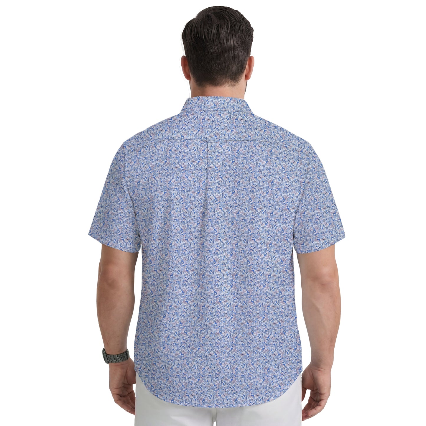 Izod BIG & TALL BREEZE S/S PRINTED BUTTON-DOWN SHIRT - REGATTA