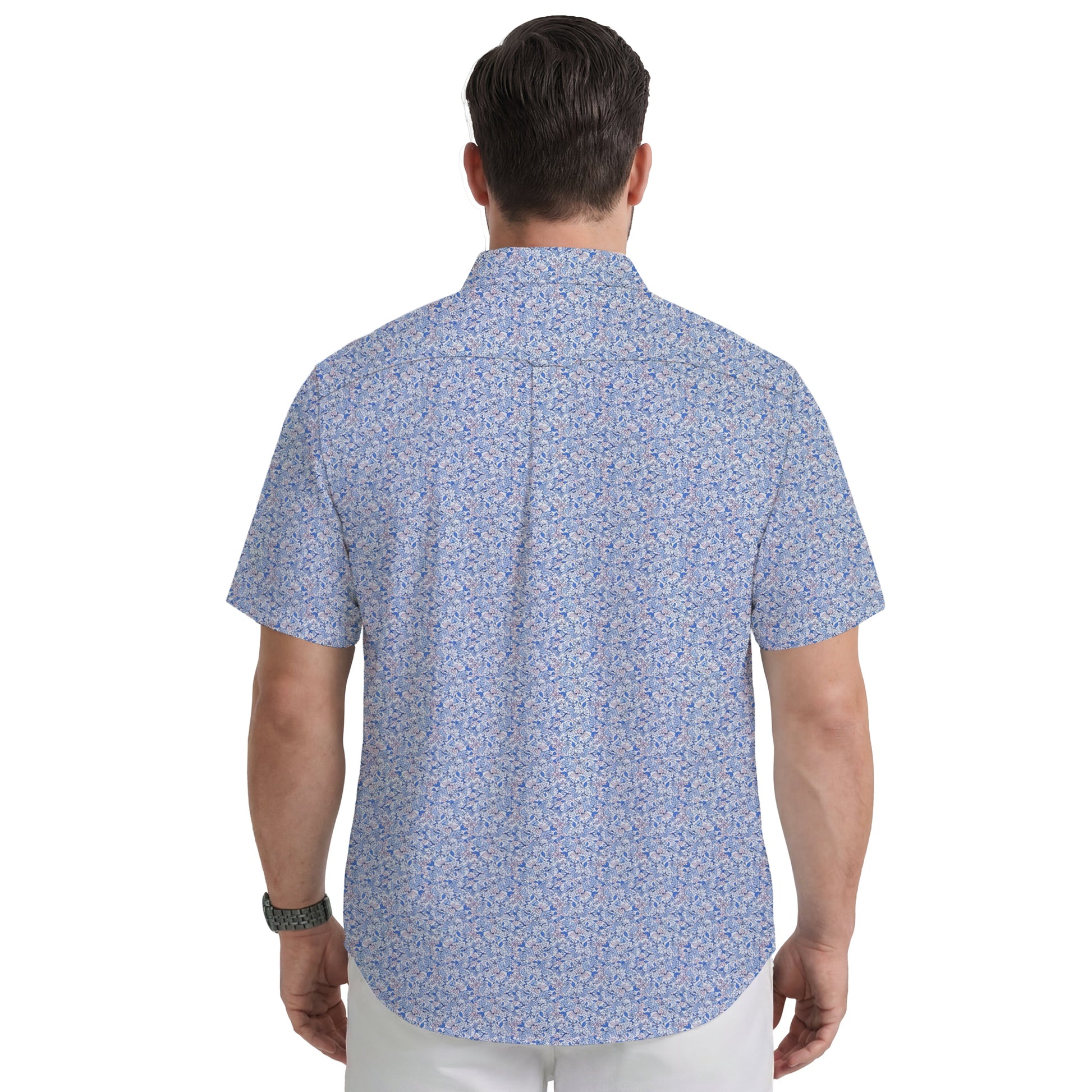 Izod BIG & TALL BREEZE S/S PRINTED BUTTON-DOWN SHIRT - REGATTA