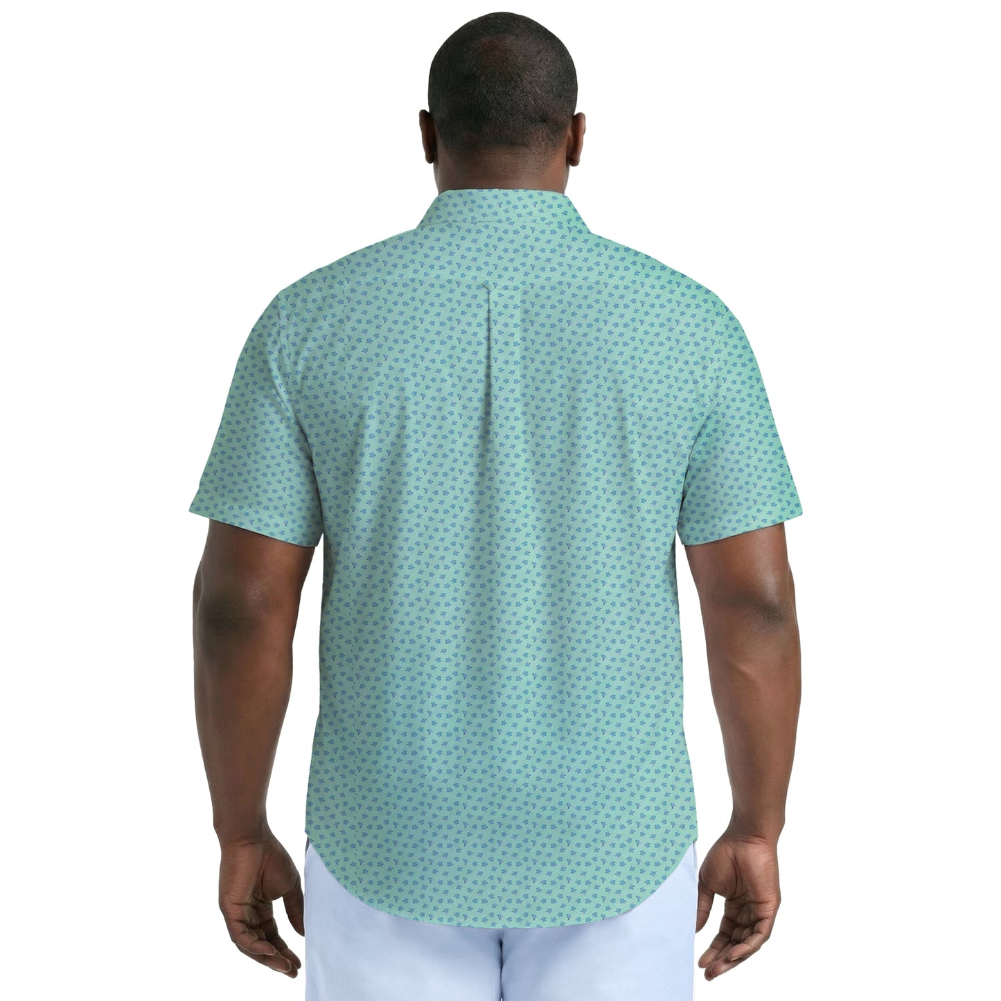 Izod BIG & TALL BREEZE S/S PRINTED BUTTON-DOWN SHIRT - CABBAGE