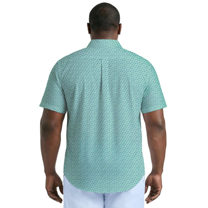 Izod BIG & TALL BREEZE S/S PRINTED BUTTON-DOWN SHIRT - CABBAGE