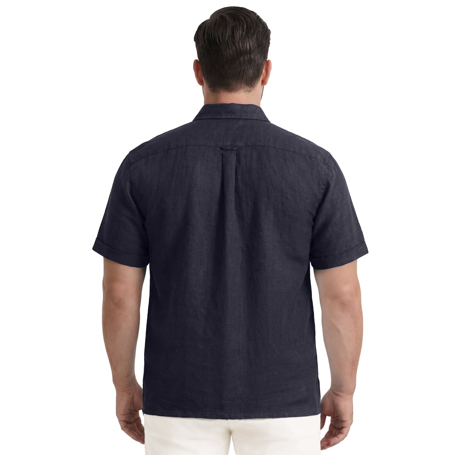 Izod BIG & TALL LUXURY S/S BUTTON-DOWN SHIRT - BLACK