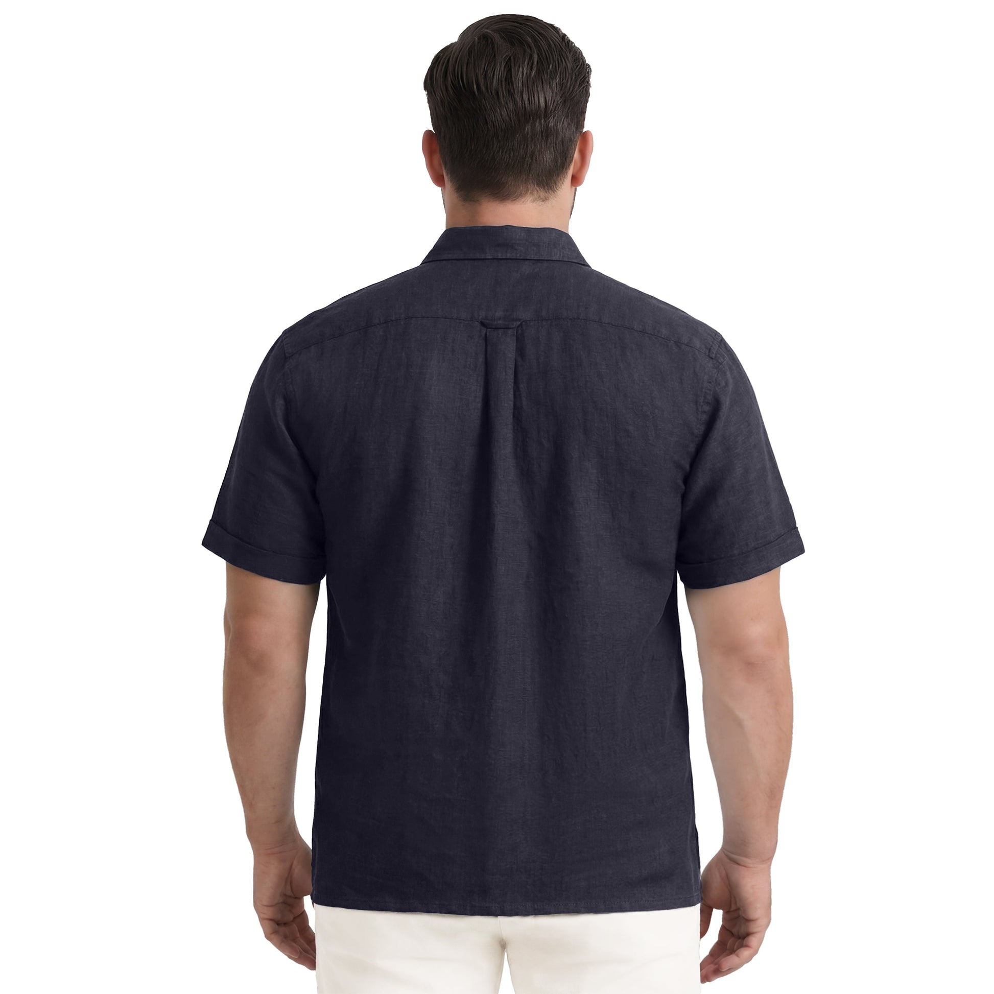 Izod BIG & TALL LUXURY S/S BUTTON-DOWN SHIRT - BLACK