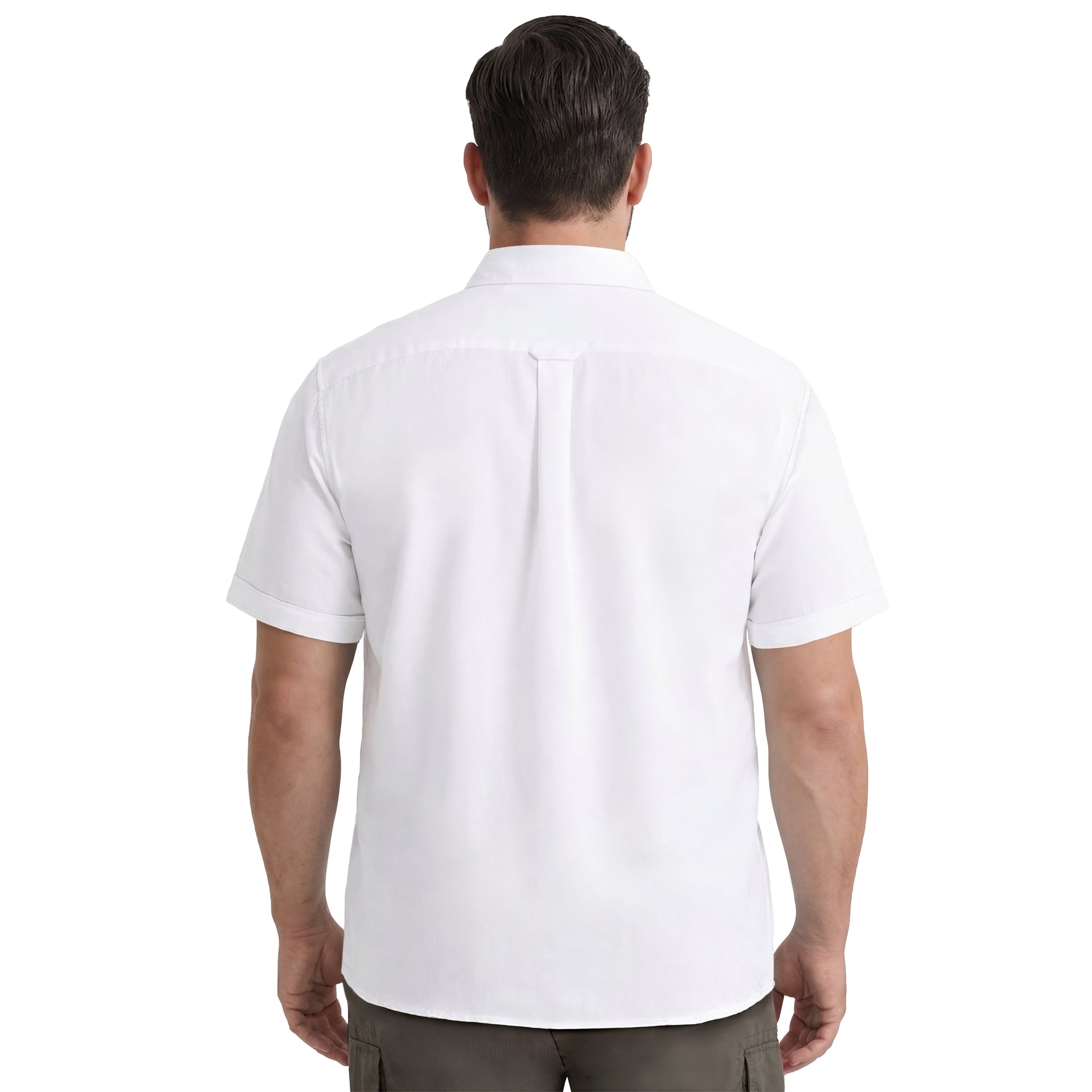 Izod BIG & TALL LUXURY S/S BUTTON-DOWN SHIRT - BRIGHT WHITE