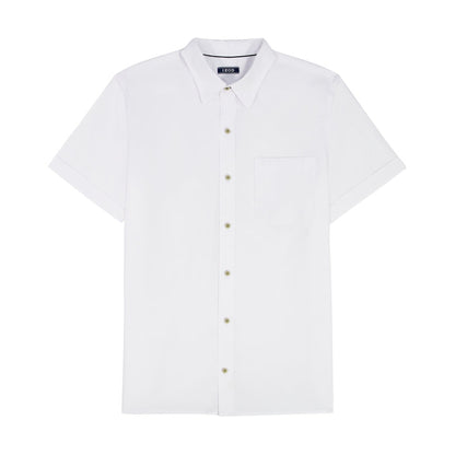 Izod BIG & TALL LUXURY S/S BUTTON-DOWN SHIRT - BRIGHT WHITE