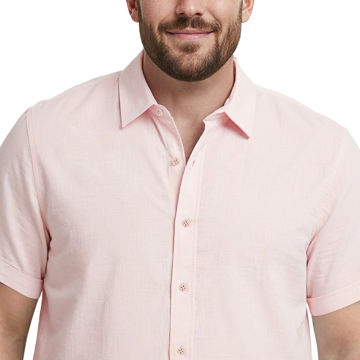 Izod BIG & TALL LUXURY S/S BUTTON-DOWN SHIRT - CROCKERY