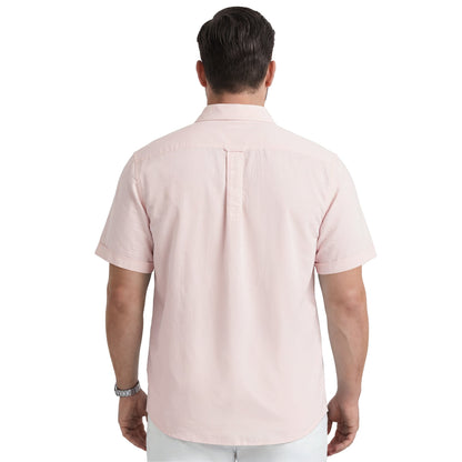 Izod BIG & TALL LUXURY S/S BUTTON-DOWN SHIRT - CROCKERY