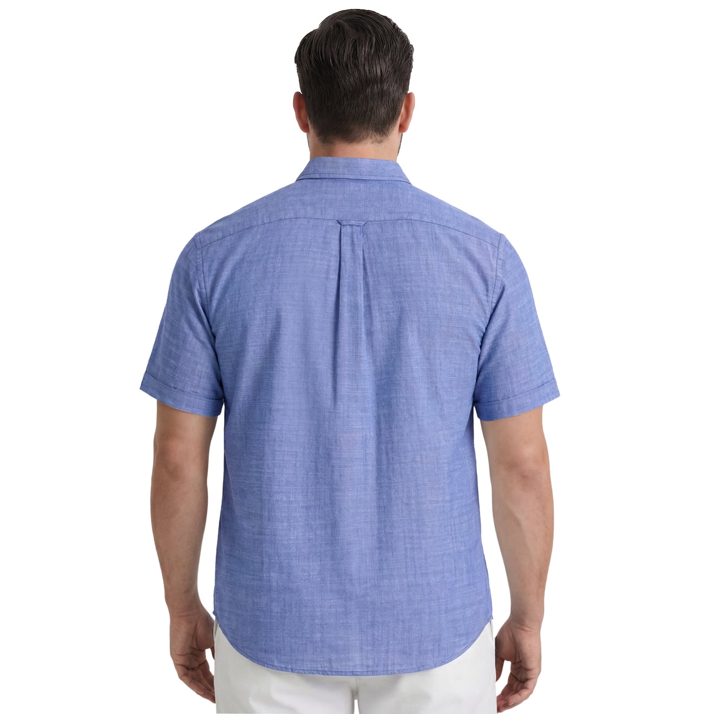 Izod BIG & TALL LUXURY S/S BUTTON-DOWN SHIRT - REGATTA