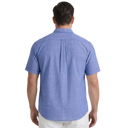 Izod BIG & TALL LUXURY S/S BUTTON-DOWN SHIRT - REGATTA
