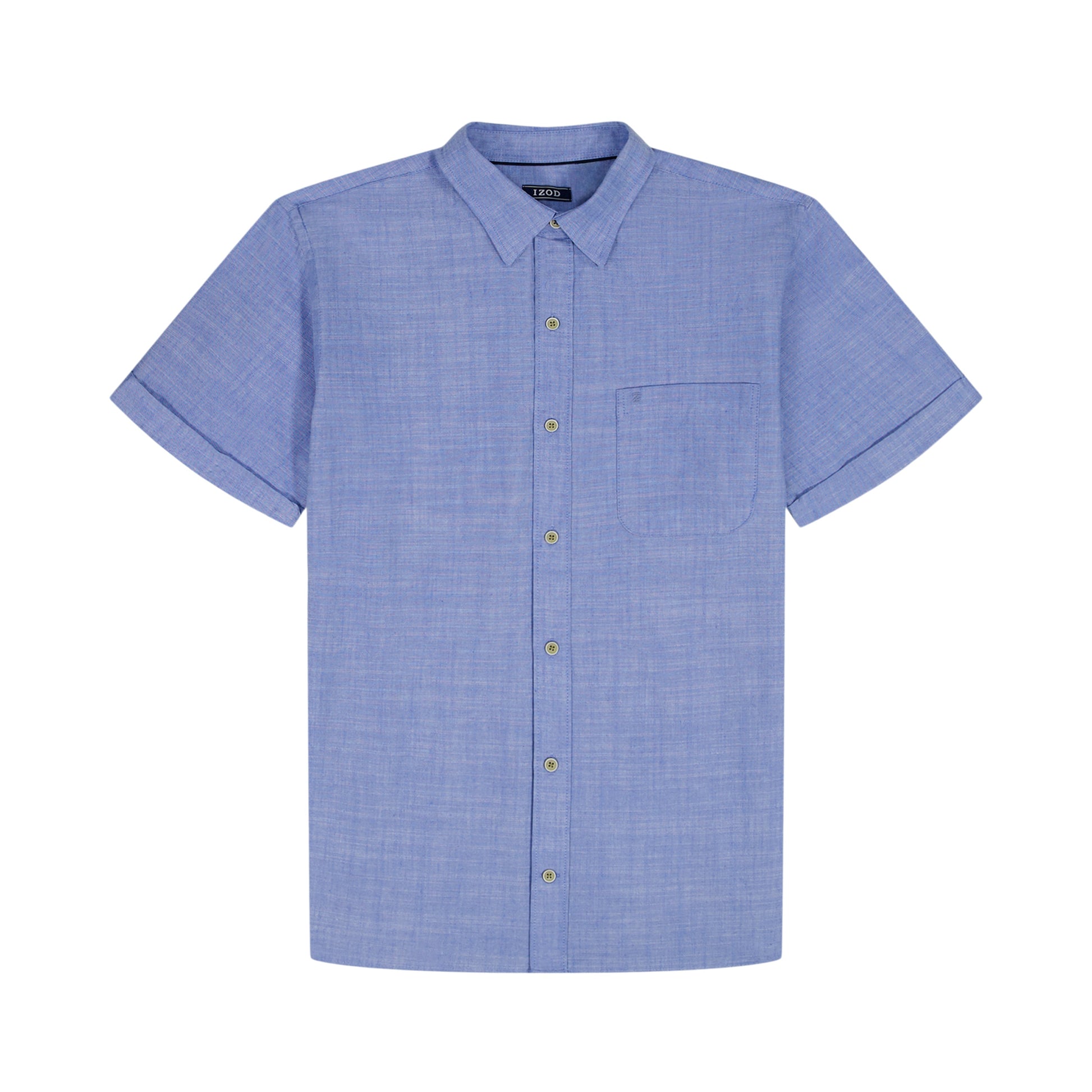 Izod BIG & TALL LUXURY S/S BUTTON-DOWN SHIRT - REGATTA