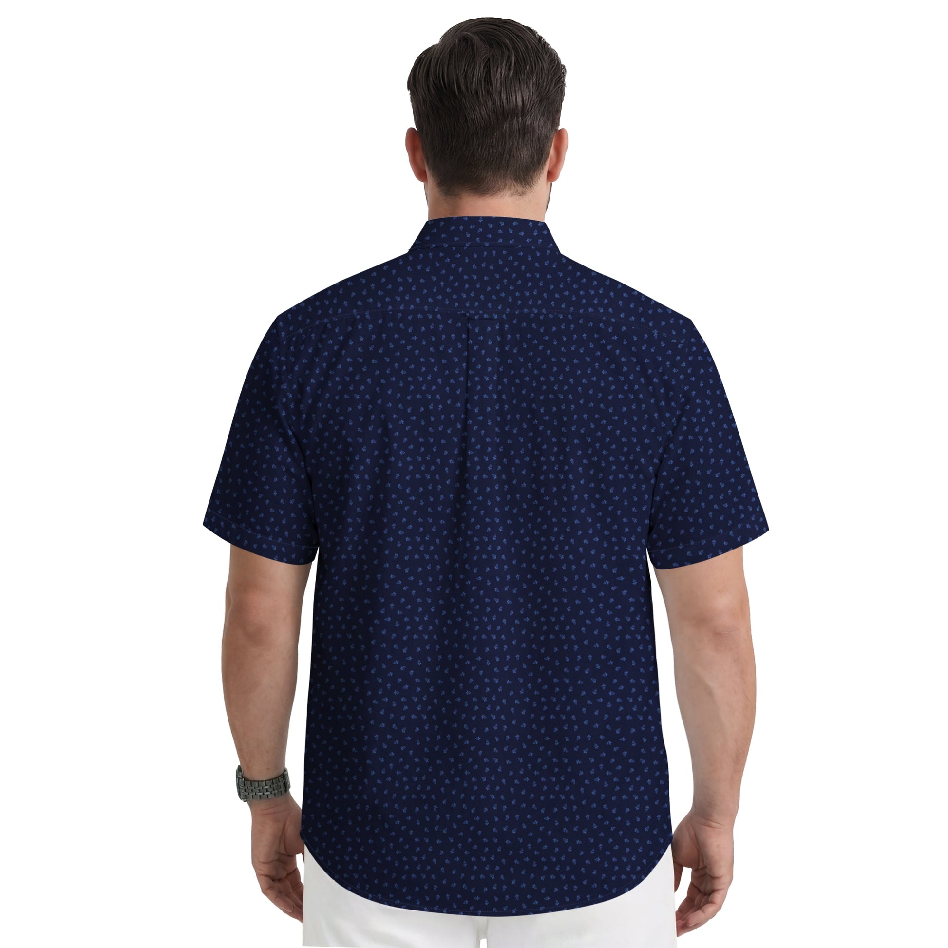 Izod BIG & TALL BREEZE S/S PRINTED BUTTON-DOWN SHIRT - LICHEN BLUE