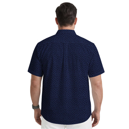 Izod BIG & TALL BREEZE S/S PRINTED BUTTON-DOWN SHIRT - LICHEN BLUE