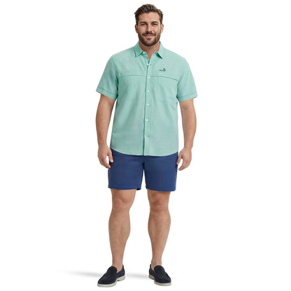 Izod BIG & TALL SUNSHIELD PERFORMANCE S/S BUTTON-DOWN SHIRT - AGATE GREEN