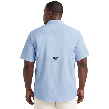 Izod BIG & TALL SUNSHIELD PERFORMANCE S/S BUTTON-DOWN SHIRT - CHAMBRAY BLUE