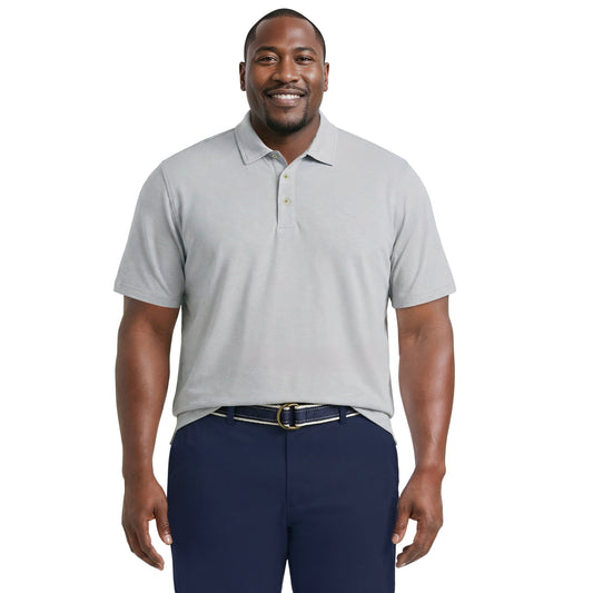 Izod BIG & TALL DOCKSIDE SLUB S/S POLO - HARBOR MIST