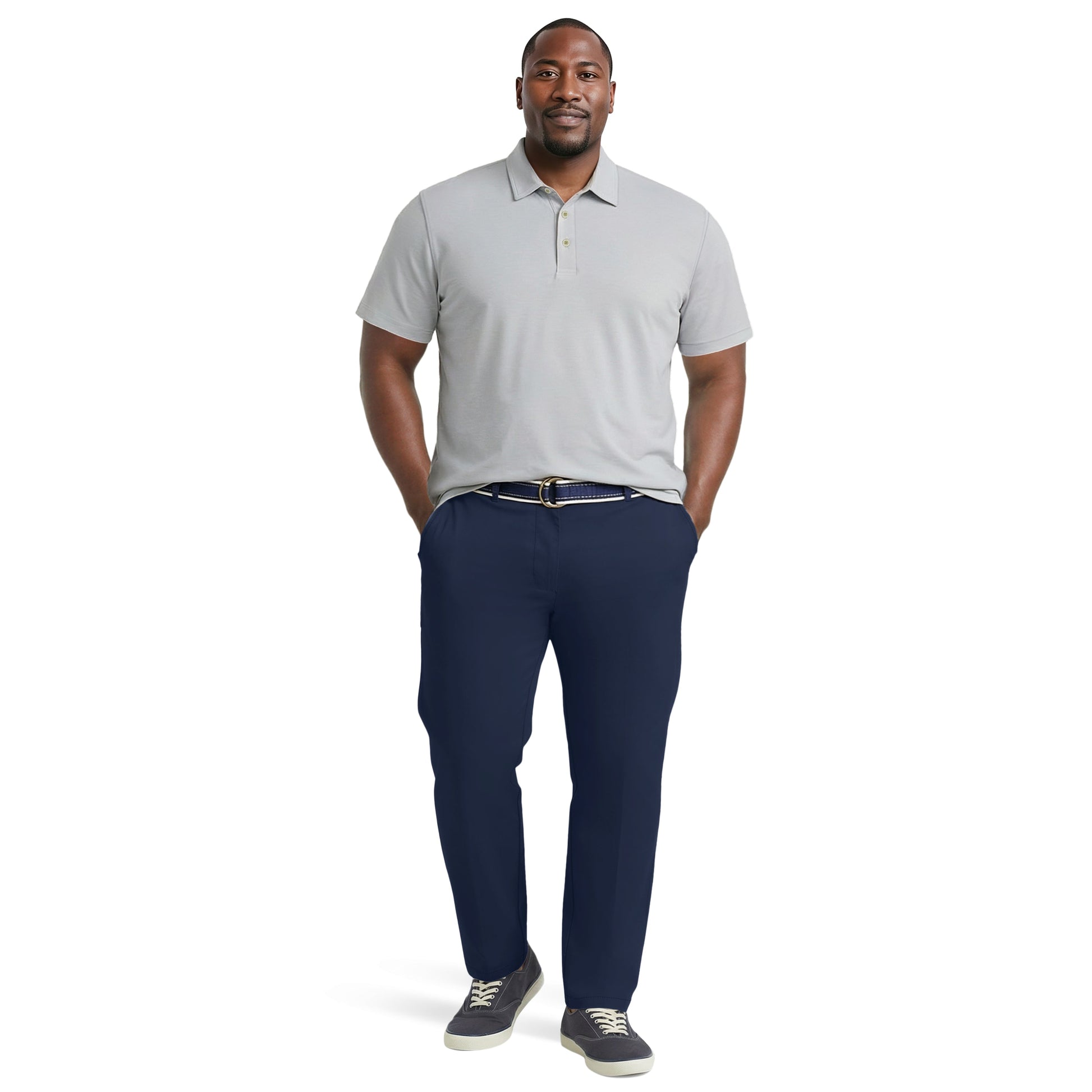 Izod BIG & TALL DOCKSIDE SLUB S/S POLO - HARBOR MIST