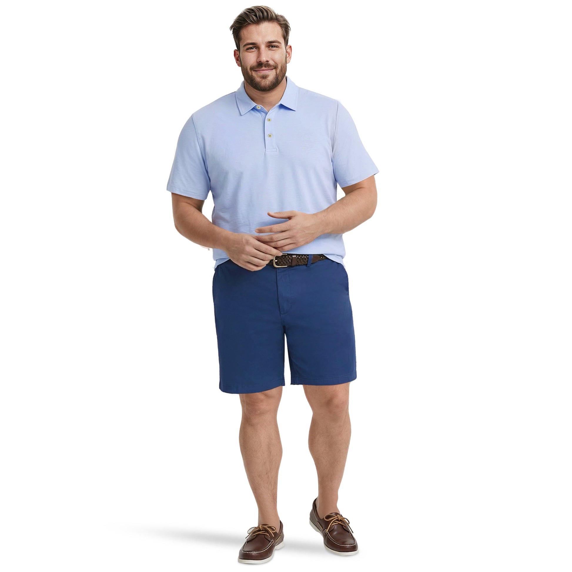 Izod BIG & TALL DOCKSIDE SLUB S/S POLO - CHAMBRAY BLUE