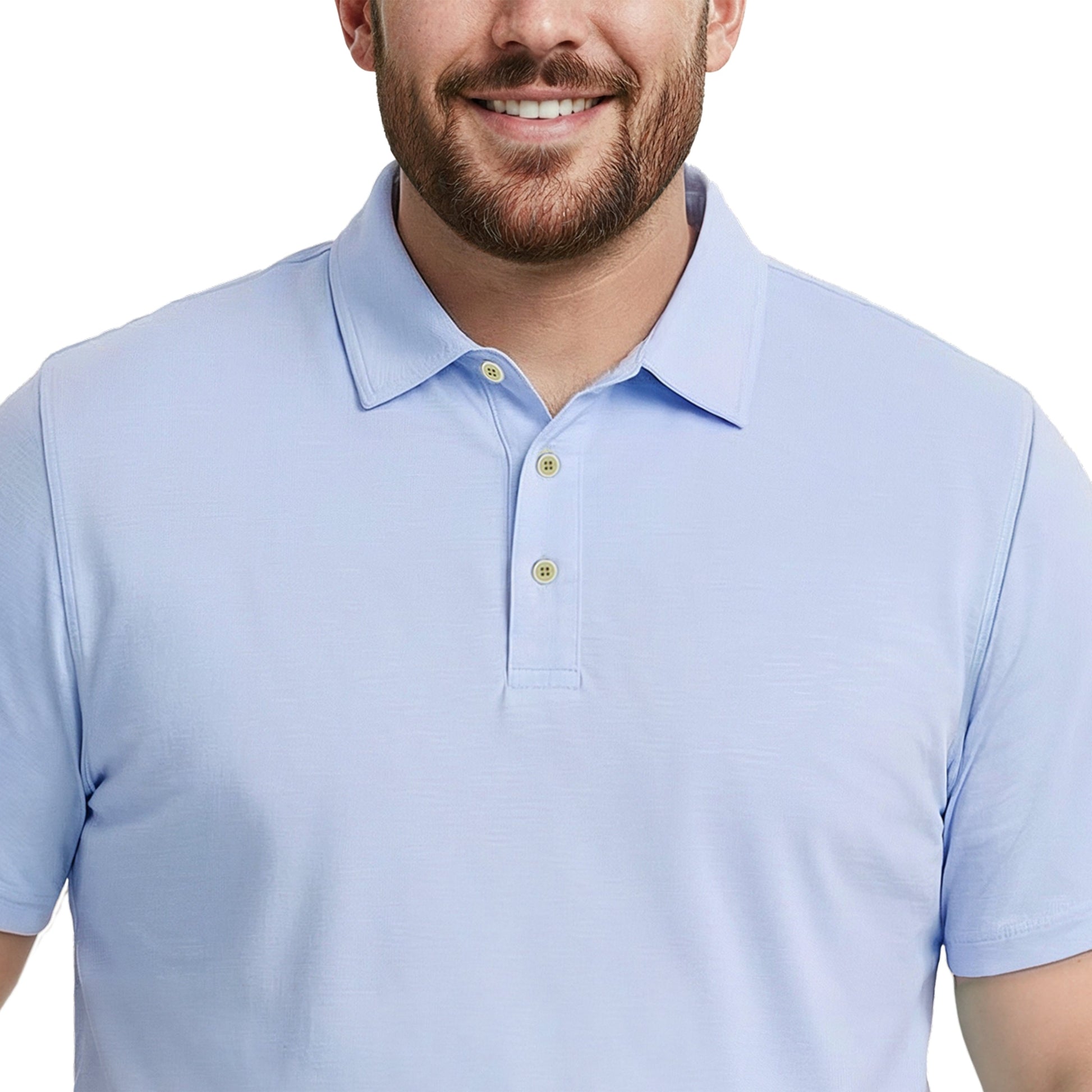 Izod BIG & TALL DOCKSIDE SLUB S/S POLO - CHAMBRAY BLUE