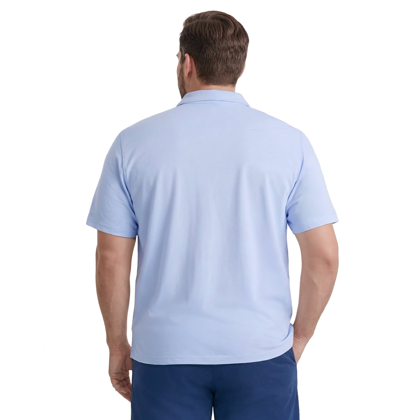 Izod BIG & TALL DOCKSIDE SLUB S/S POLO - CHAMBRAY BLUE