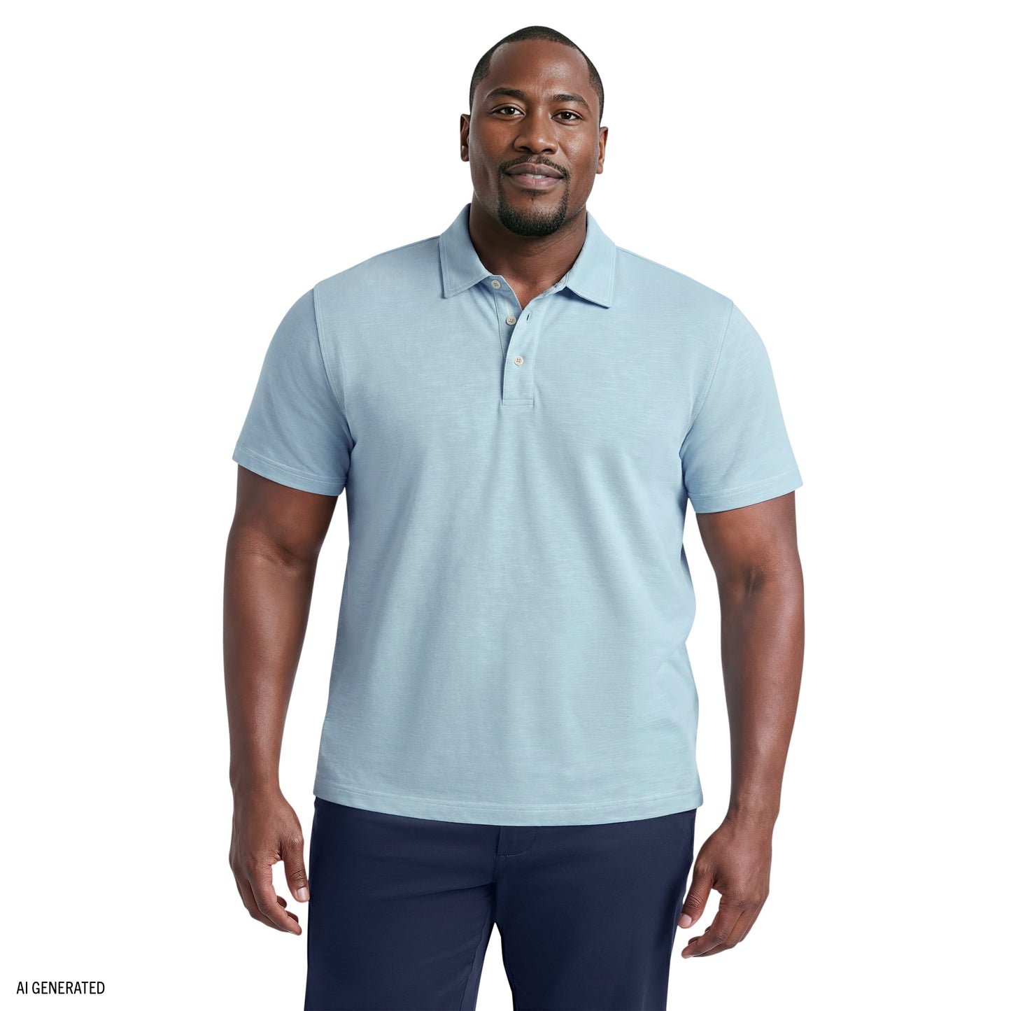 Izod BIG & TALL DOCKSIDE SLUB S/S POLO - MILKY BLUE