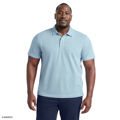 Izod BIG & TALL DOCKSIDE SLUB S/S POLO - MILKY BLUE