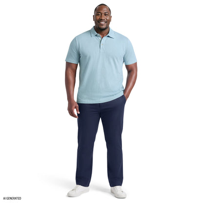 Izod BIG & TALL DOCKSIDE SLUB S/S POLO - MILKY BLUE