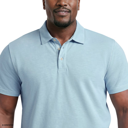 Izod BIG & TALL DOCKSIDE SLUB S/S POLO - MILKY BLUE
