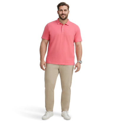 Izod BIG & TALL DOCKSIDE SLUB S/S POLO - HOLLY BERRY