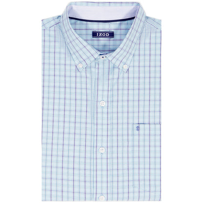 Izod BIG & TALL PERFORMANCE COMFORT L/S BUTTON-DOWN SHIRT - TANAGER TURQUOI